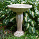 Sunnydaze Grecian Garden Reinforced Concrete Bird Bath - 20.25" H