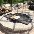 Sunnydaze X-Marks Rectangle Fire Pit Cooking Grill - 40"