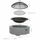 Sunnydaze Faux Stone Fire Pit with Spark Screen - 36" Diameter