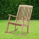 Sunnydaze Outdoor Rocking Chair for Patio - Teak Wood