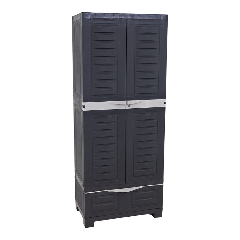 Sunnydaze 3-Shelf Plastic Lockable Storage Cabinet - 57.5"