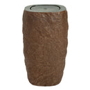 Sunnydaze Cylinder Bubble Outdoor Water Fountain with LED Light