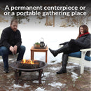 Sunnydaze Steel Elevated Outdoor Fire Pit Bowl with Spark Screen - 29"