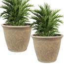 Sunnydaze Anjelica Polyresin Large Round Outdoor Planter