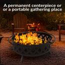 Sunnydaze Crossweave Outdoor Fire Pit with Cover and Screen