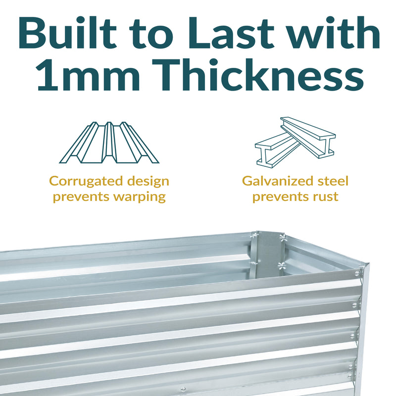 Sunnydaze Galvanized Steel Raised Garden Bed