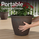 Sunnydaze Anjelica Polyresin Large Round Outdoor Planter