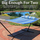 Sunnydaze 2-Person Quilted Fabric Double Hammock with Pillow