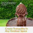 Sunnydaze 2-Tier Solar Outdoor Water Fountain with Battery Backup