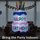 Sunnydaze Happy Birthday Cake Inflatable Outdoor Decoration - 4'