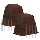 Sunnydaze Polyresin Landscape Rock Cover with Stakes
