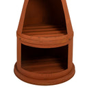 Sunnydaze 71" H Steel Outdoor Chiminea Fire Pit with Built-In Log Holder