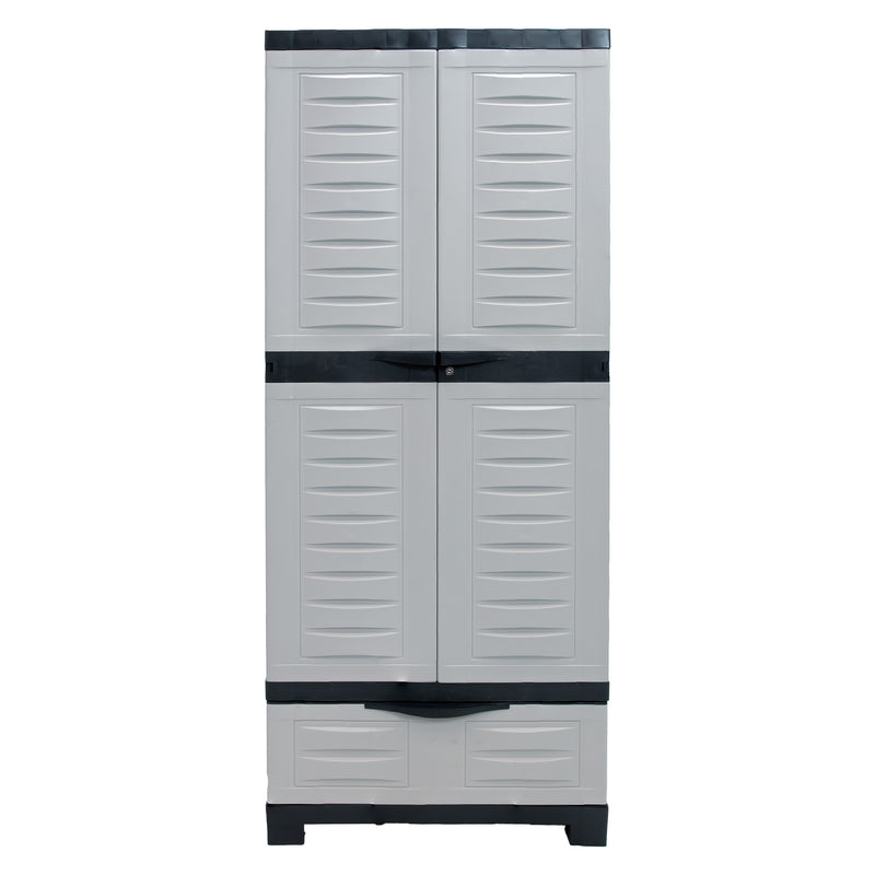 Sunnydaze 3-Shelf Plastic Lockable Storage Cabinet - 57.5"